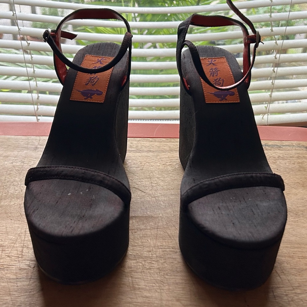 Rocket Dog chunky wedge platform heels, size 9, excellent condition - Picture 2 of 13
